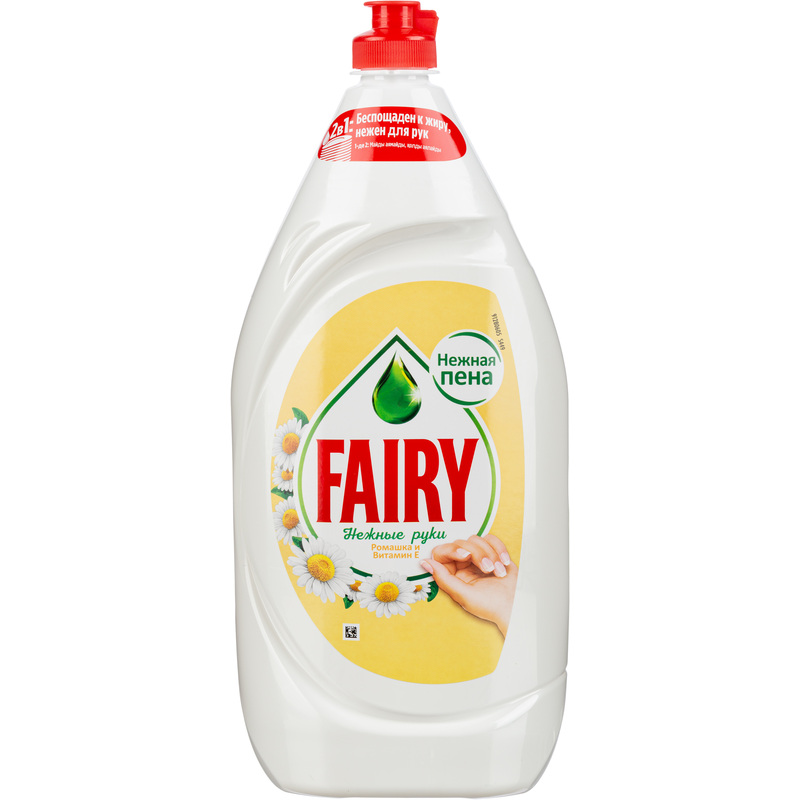 Изображение товара Fairy Ромашка и Витамин Е гель для мытья посуды 1.35 л эффективное средство