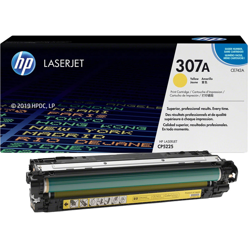 Изображение товара Лазерный картридж HP 307A CE742A желтый оригинальный 7300 страниц с чипом