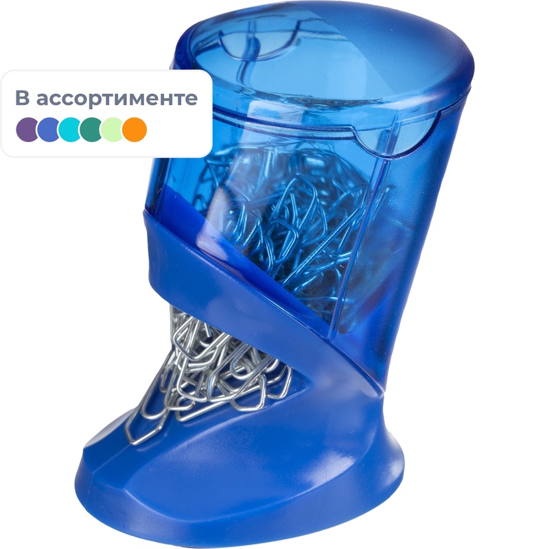 Изображение товара Магнитная пластиковая скрепочница в форме башни без скрепок 52x86 мм