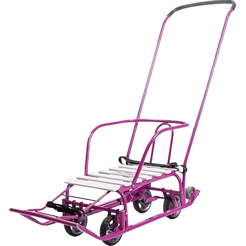 Изображение товара Детские санки Nika Тимка 5 Универсал сиреневые, безопасные и удобные зимние санки для детей