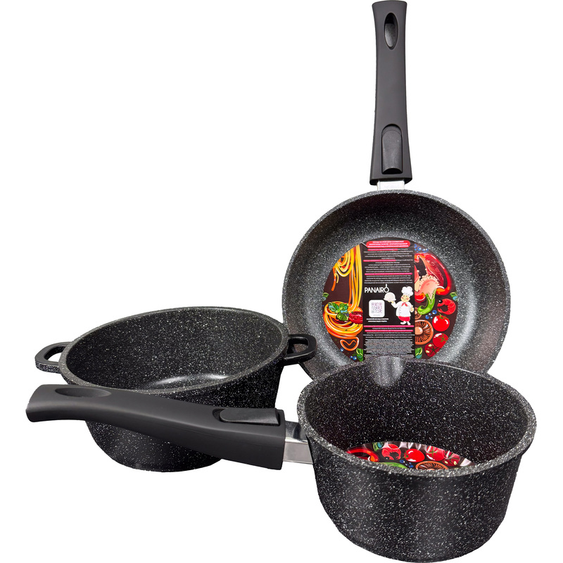 Изображение товара Набор посуды для приготовления Panairo Befordo BEF-NAB3-22+KAS.2+KOV литой алюминий 3 предмета