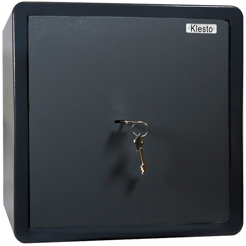Изображение товара Мебельный сейф Klesto RS40K с ключевым замком и серым дизайном