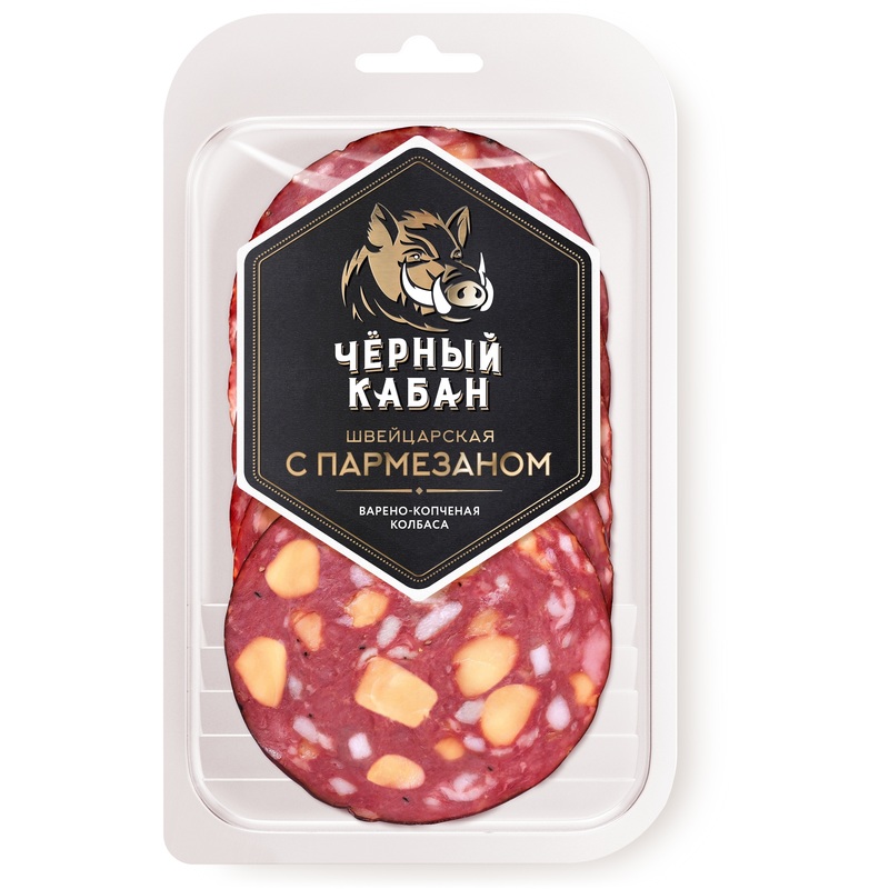 Изображение товара Колбаса варено-копченая Швейцарская Клинский Черный Кабан 85 г нарезка