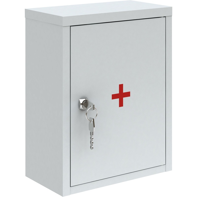 Изображение товара Металлическая аптечка Пакс АМ-1 серый 300х160х380 мм для хранения медикаментов