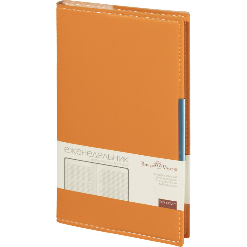Изображение товара Еженедельник Bruno Visconti Metropol А6 искусственная кожа 80 листов оранжевый