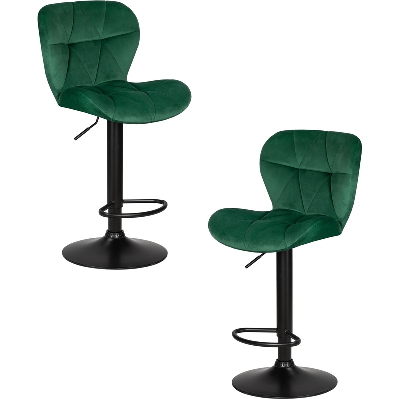 Изображение товара Стул барный LM-5022-N зелёный велюр с регулировкой высоты и спинкой