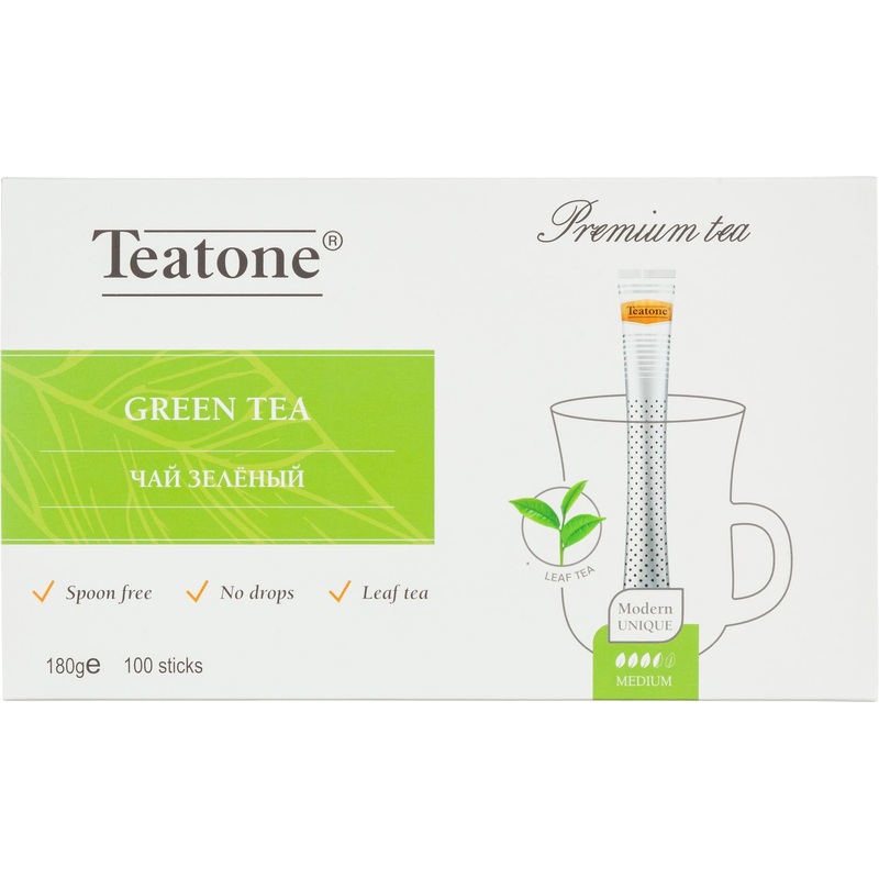Изображение товара Зеленый чай в стиках Teatone Green Tea 100 шт, Россия