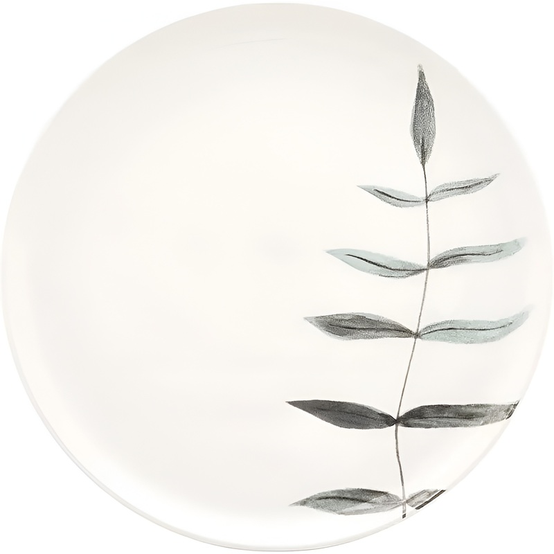 Изображение товара Тарелка обеденная Oxford Flat Shape Samambaia керамика 26 см белая/серая