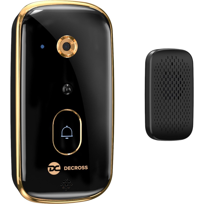 Изображение товара Звонок дверной Decross X10 накладной аккумулятор черный 150x77x35 мм