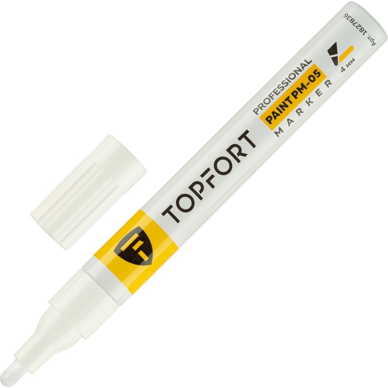 Изображение товара Промышленный лаковый маркер TOPFORT ZP1501 белый 4 мм для стойкой маркировки