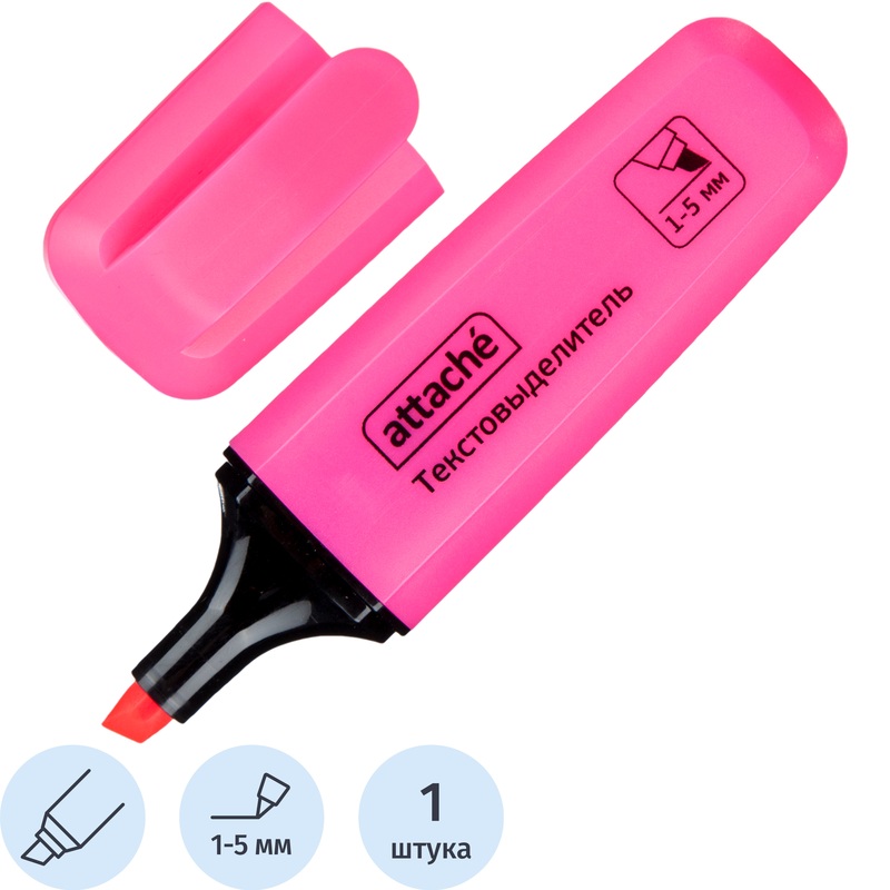 Изображение товара Текстовыделитель Attache Palette розовый с наконечником 1-5 мм