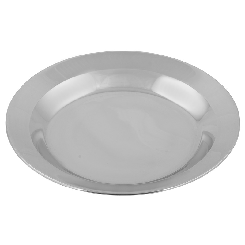 Изображение товара Тарелка обеденная нержавеющая сталь 20 см серебристая (12 штук в упаковке)