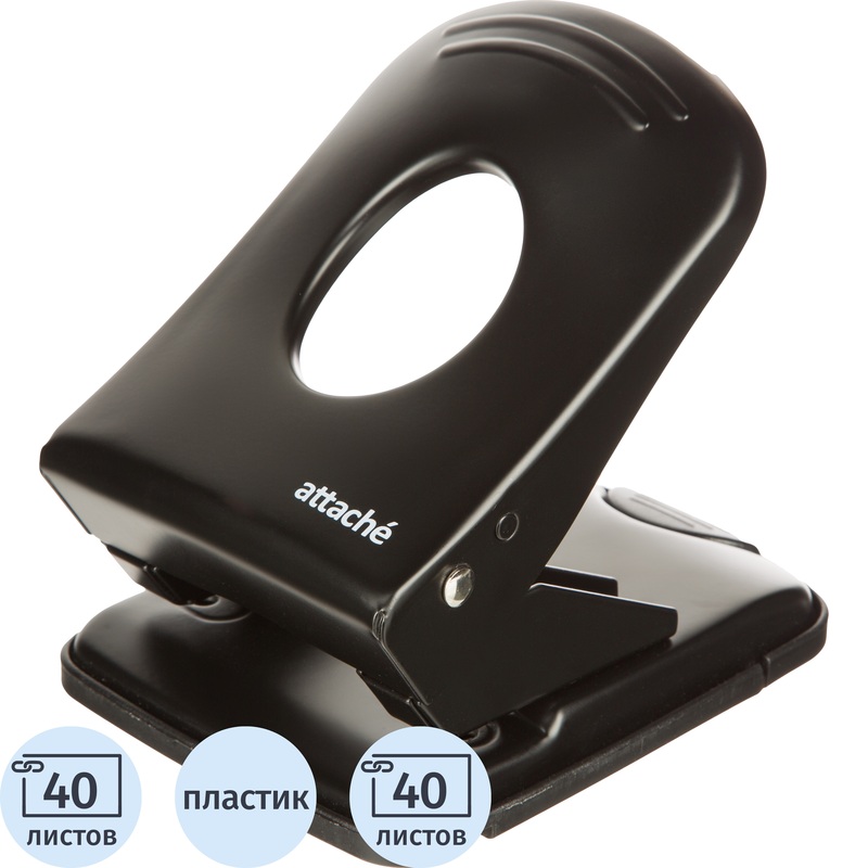 Изображение товара Дырокол Attache Economy до 40 листов черный с линейкой