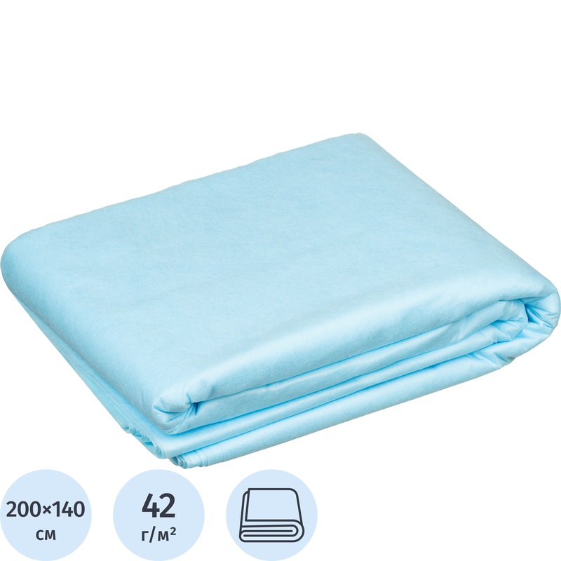 Изображение товара Одноразовая простыня Инмедиз 200x140 см голубая 10 штук гипоаллергенная несминаемая