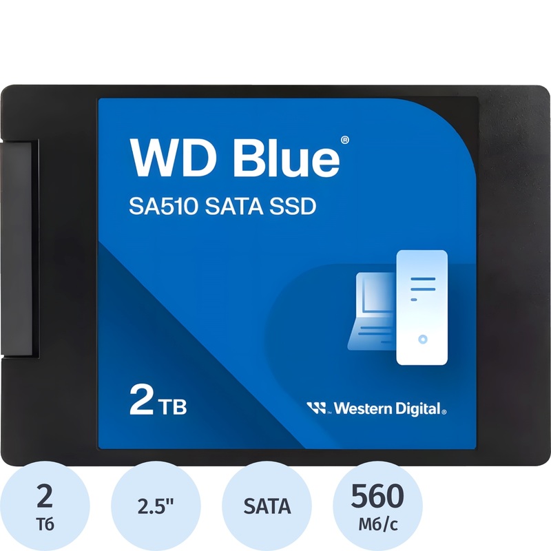 Изображение товара SSD накопитель Western Digital Blue SA510 2 ТБ SATA 3D TLC