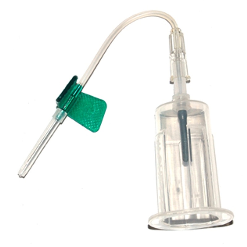 Изображение товара Игла-бабочка Vacuette 21G 0.8х19 мм зеленая с луер-адаптером 24 шт