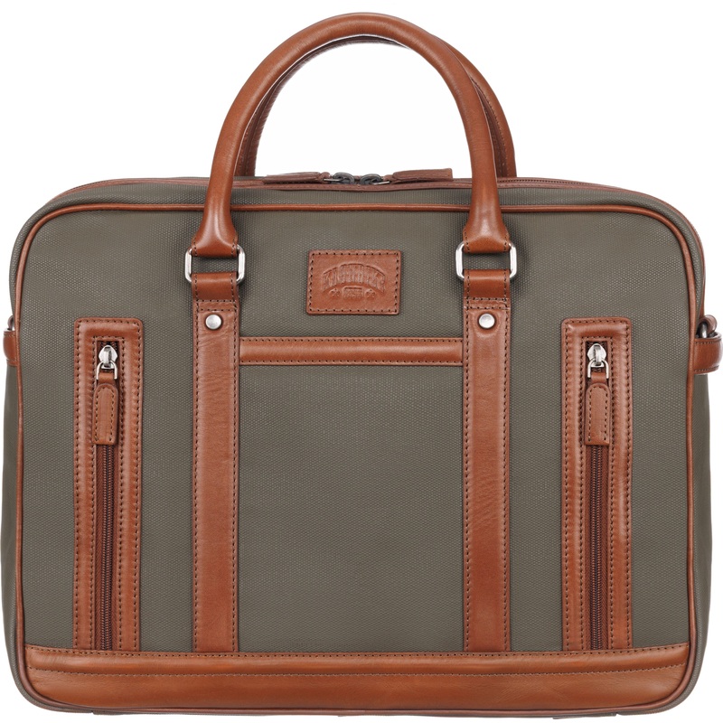 Изображение товара Портфель Klondike Urban из натуральной кожи и канваса 39x30x10 см