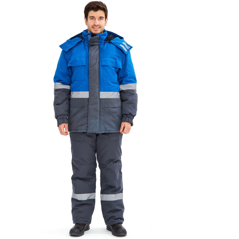 Изображение товара Костюм рабочий зимний мужской з09-КПК с СОП серый/синий (размер 44-46, рост 182-188)
