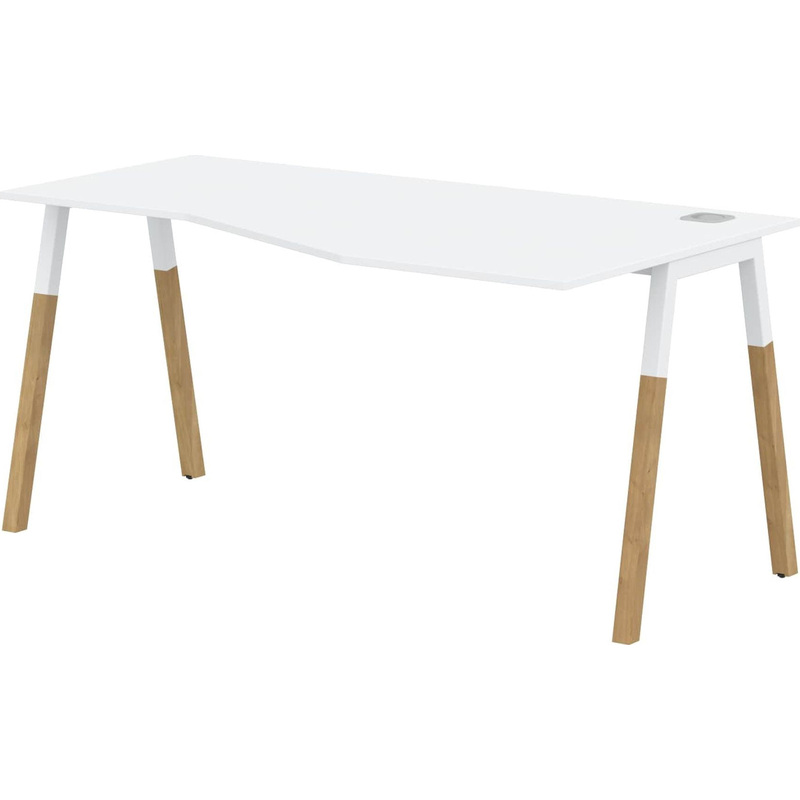 Изображение товара Стол руководителя эргономичный Forta правый белый бук 1580х900х733 мм