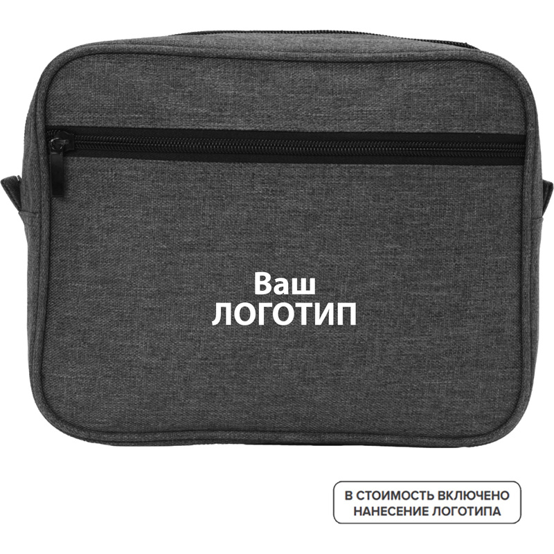 Изображение товара Косметичка Planar из полиэстера серого цвета с нанесением логотипа