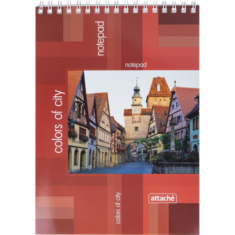 Изображение товара Блокнот Attache Города А5 50 листов разноцветный в клетку на спирали (145х203 мм)