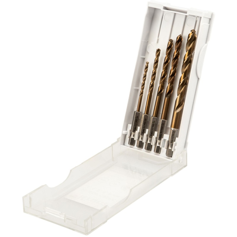 Изображение товара Набор сверл по металлу Kranz 3-8 мм 5 штук в кейсе из быстрорежущей стали