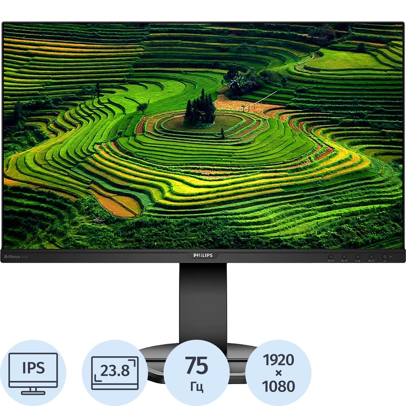 Изображение товара Монитор 23.8'' Philips V Line чёрный (241B8QJEB/00)