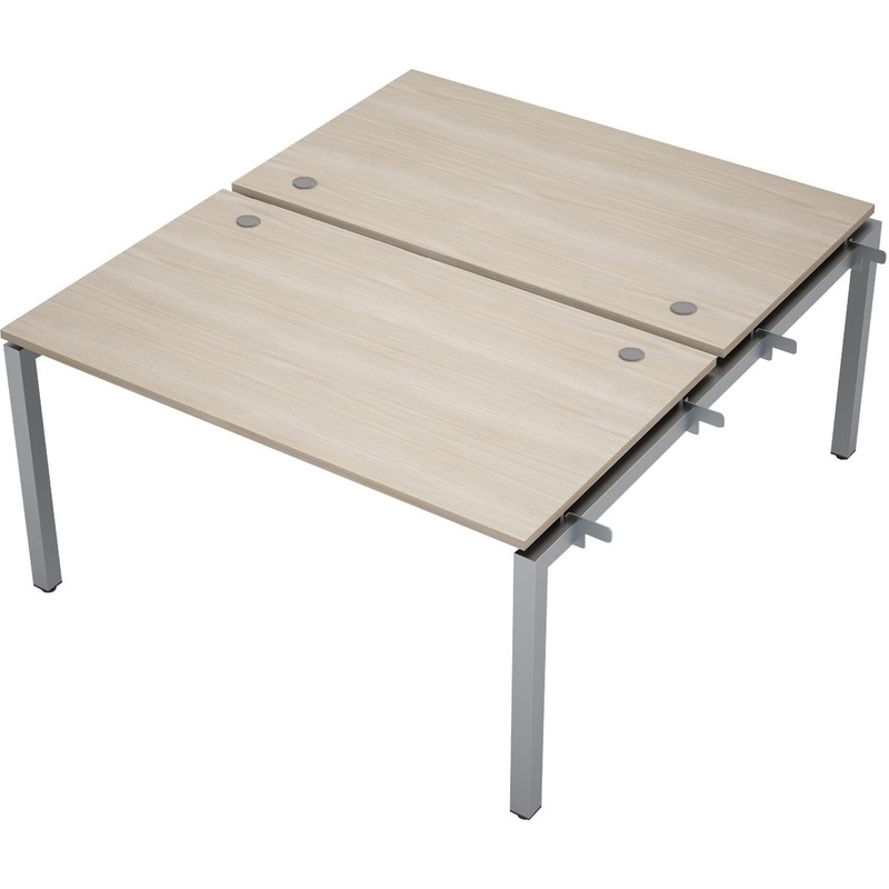 Изображение товара Рабочая станция Avance 6МБН.5289 двухместная (шамони светлый/алюминий матовый, 1400х1635х750 мм)