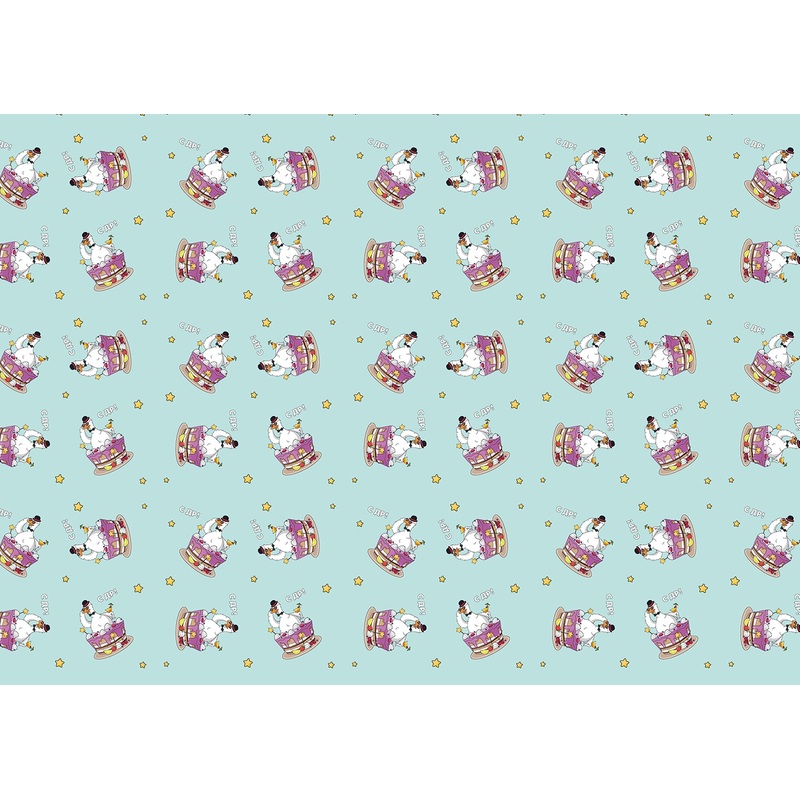 Изображение товара Бумага упаковочная ГК Горчаков С ДР! Гусь мелованная бирюзовая 80 г/кв.м (1 рулон, 70x100 см)