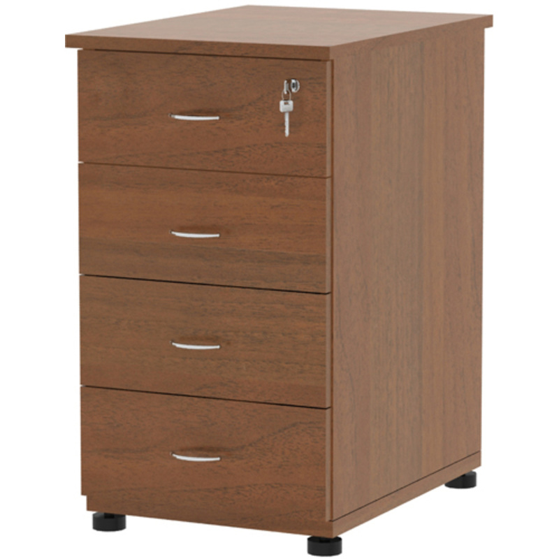 Изображение товара Тумба Этюд стационарная с замком орех 4 ящика, Россия