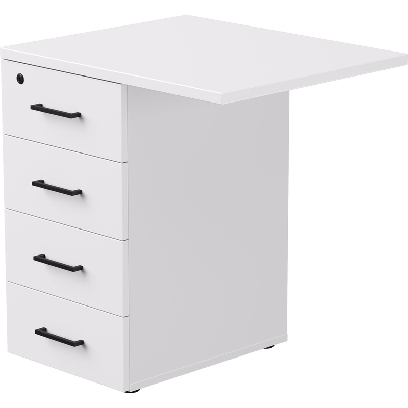 Изображение товара Приставная тумба EVO 254T2203W3 с замком белая 4 ящика