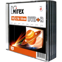 Диск DVD+R Mirex 4.7 ГБ 16x slim box UL130013A1F (5 штук в упаковке)