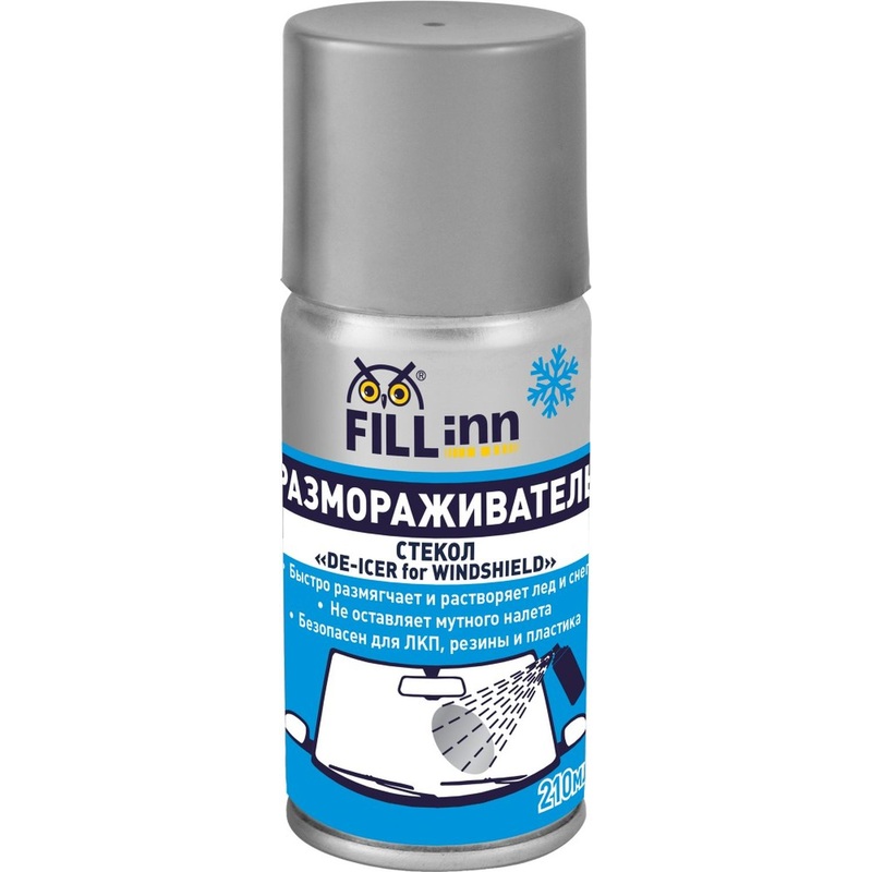 Изображение товара Размораживатель стёкол Fill INN 210 мл универсальный для авто зимней эксплуатации