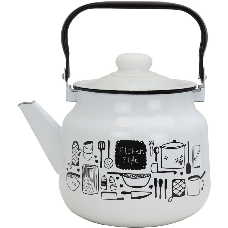 Изображение товара Чайник Эмаль Kitchen 2.5 л эмалированная сталь для газовых и индукционных плит