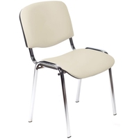 Стул офисный Easy Chair Изо бежевый искусственная кожа металл  хромированный (550732)