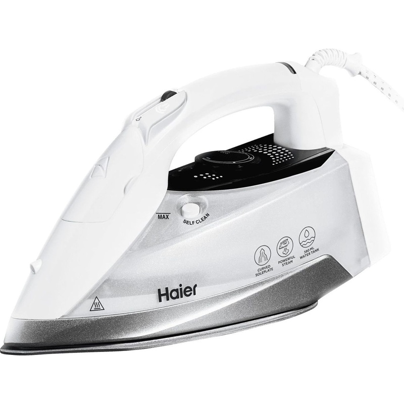 Изображение товара Утюг Haier HI-502 белый с паровым ударом и системой самоочистки