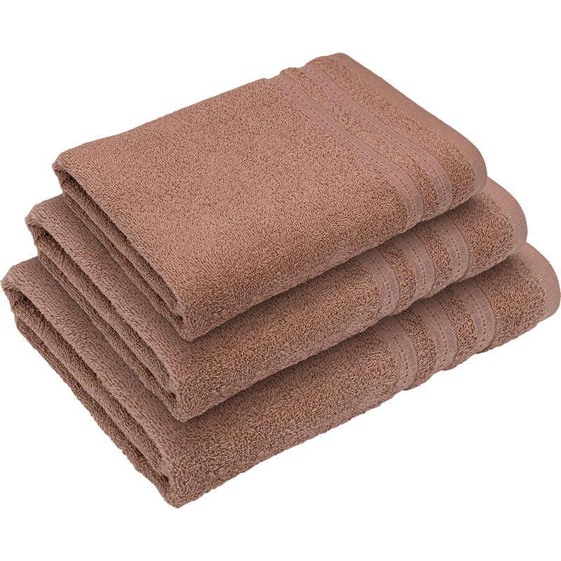 Изображение товара Набор махровых полотенец Bravo Страйп три размера из хлопка бежевых