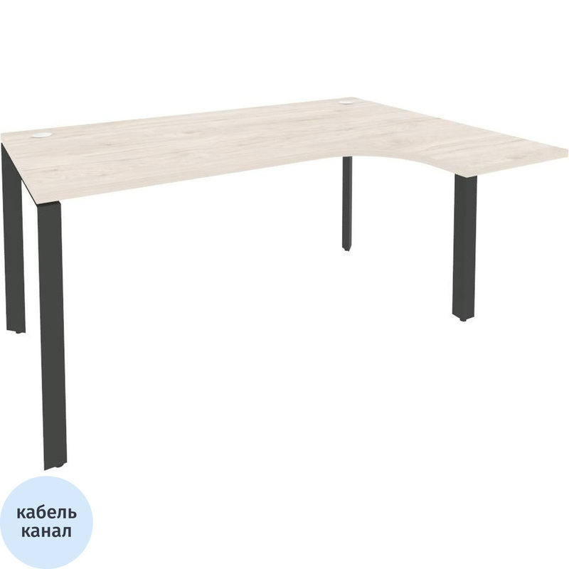 Изображение товара Эргономичный стол ONIX-П O.MP-SA-4R правый светлый/антрацит
