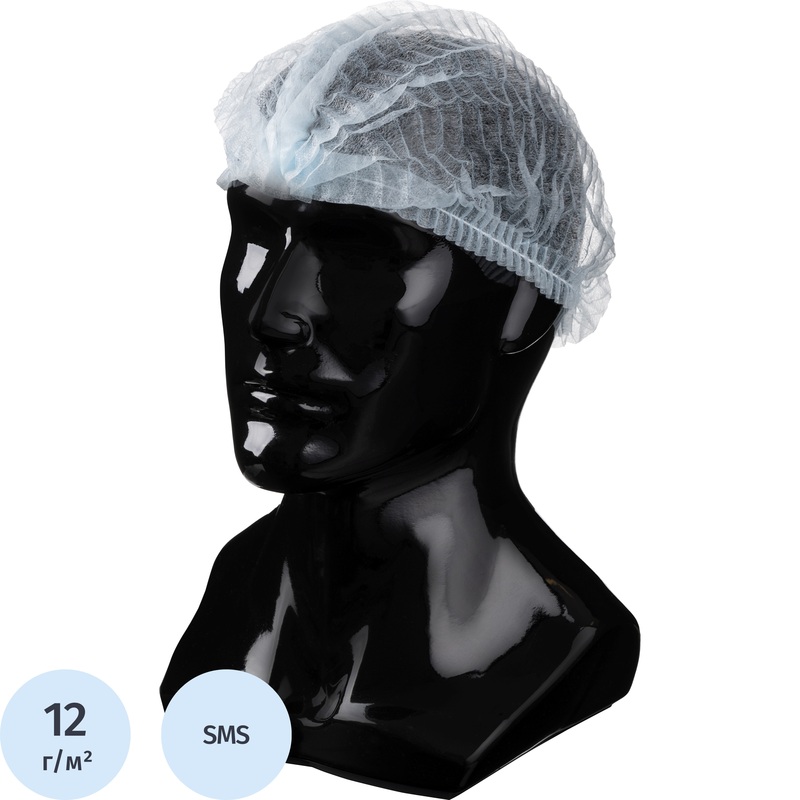 Изображение товара Одноразовая шапочка Шарлотта голубая 100 штук для салонов и медицинских учреждений