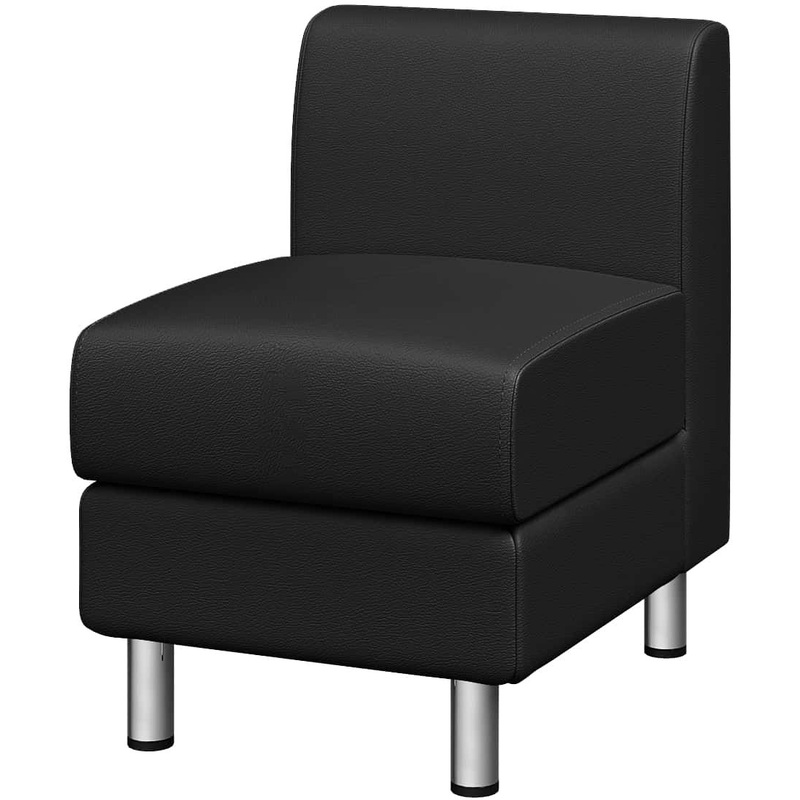 Изображение товара Модуль диван прямой Домино одноместный черный из экокожи