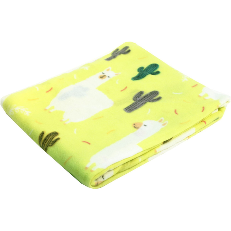 Изображение товара Luscan плед Ламы на жёлтом флисе 130x150 см разноцветный