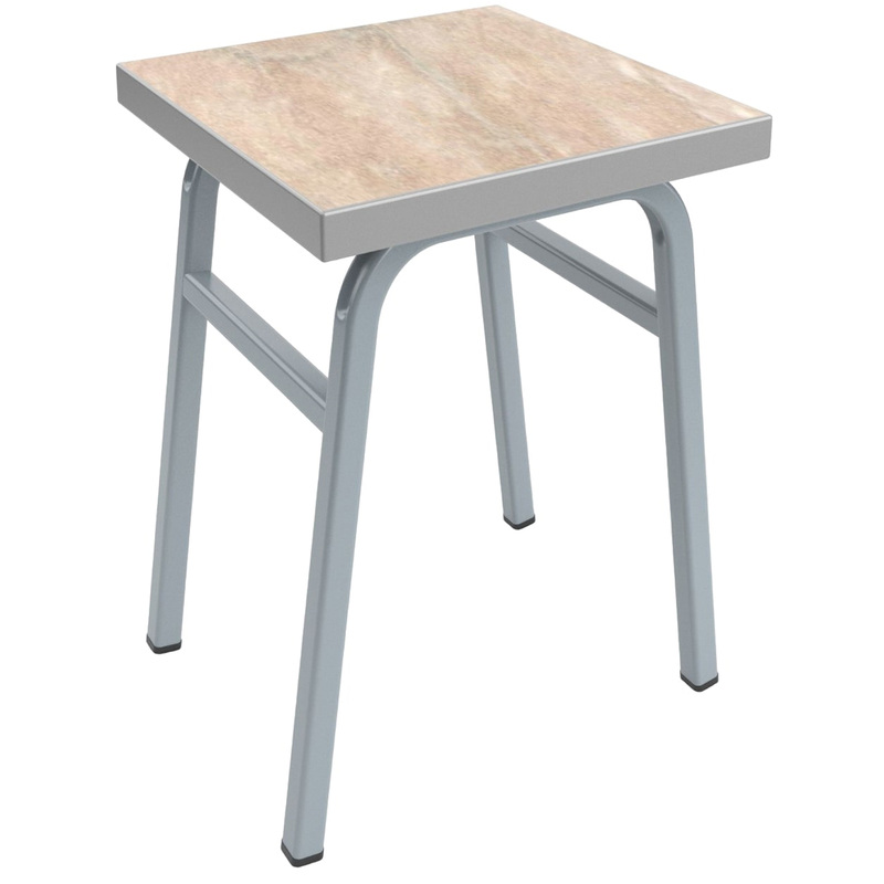 Изображение товара Табурет с мраморным покрытием бежевый и серый цвет