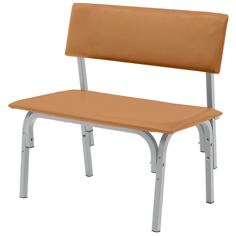 Изображение товара Банкетка двухместная Астрид+ БМ9 разборная со спинкой светло-коричневая (искусственная кожа, 980x460x800 мм)