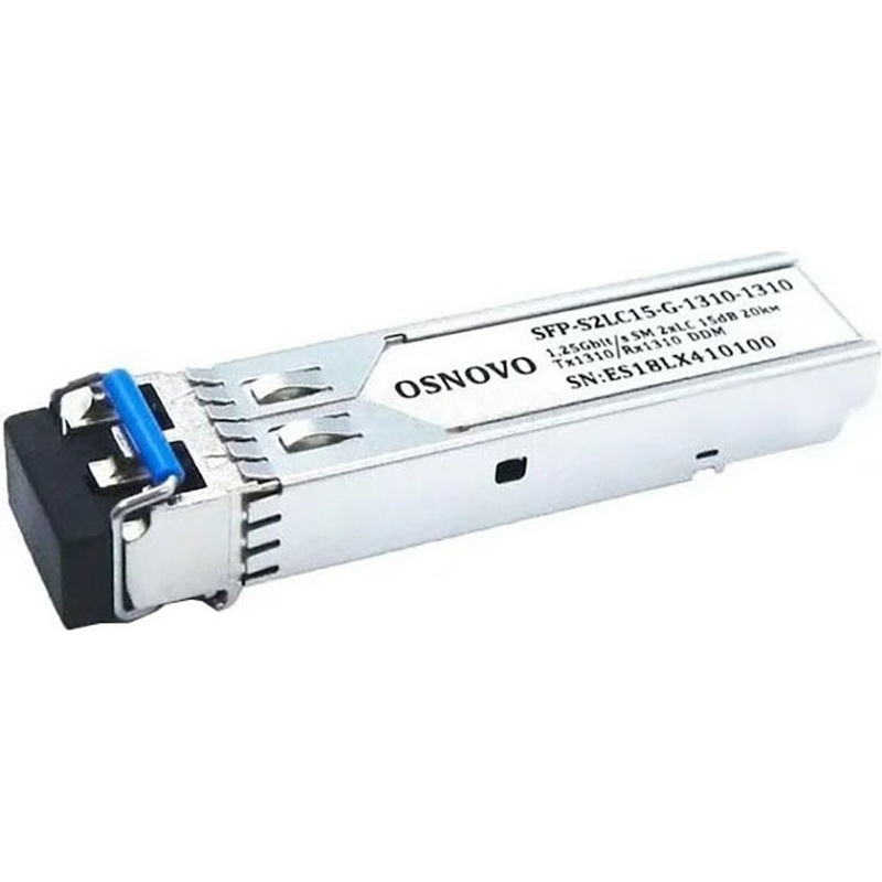 Изображение товара Модуль Osnovo SFP-S2LC15-G-1310-1310 оптоволоконный, скорости 1.25 Гбит/с, LC, одномодовый