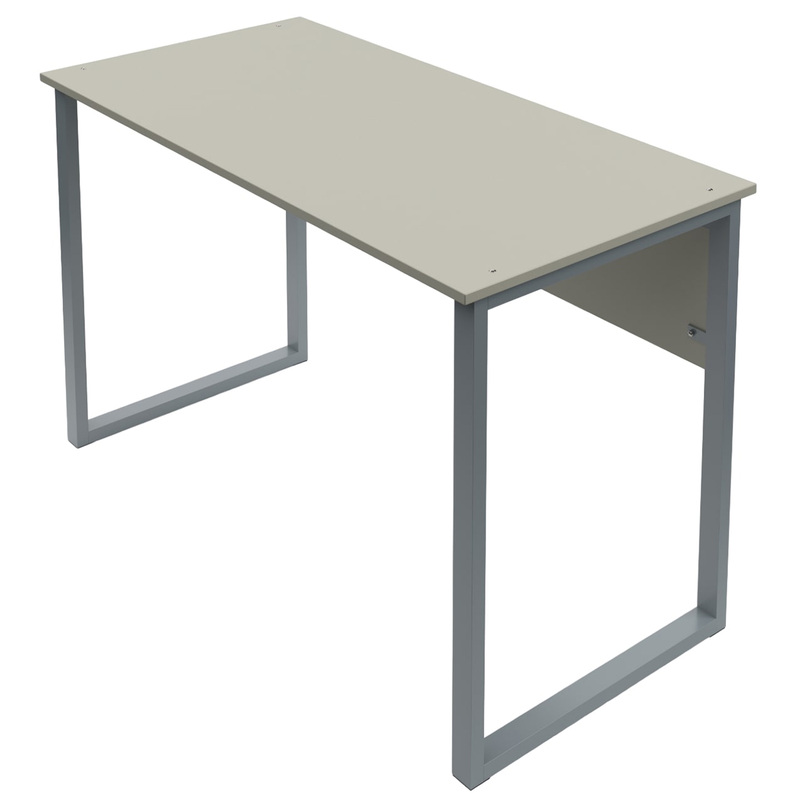 Изображение товара Стол ученический двухместный с О-образными опорами серый