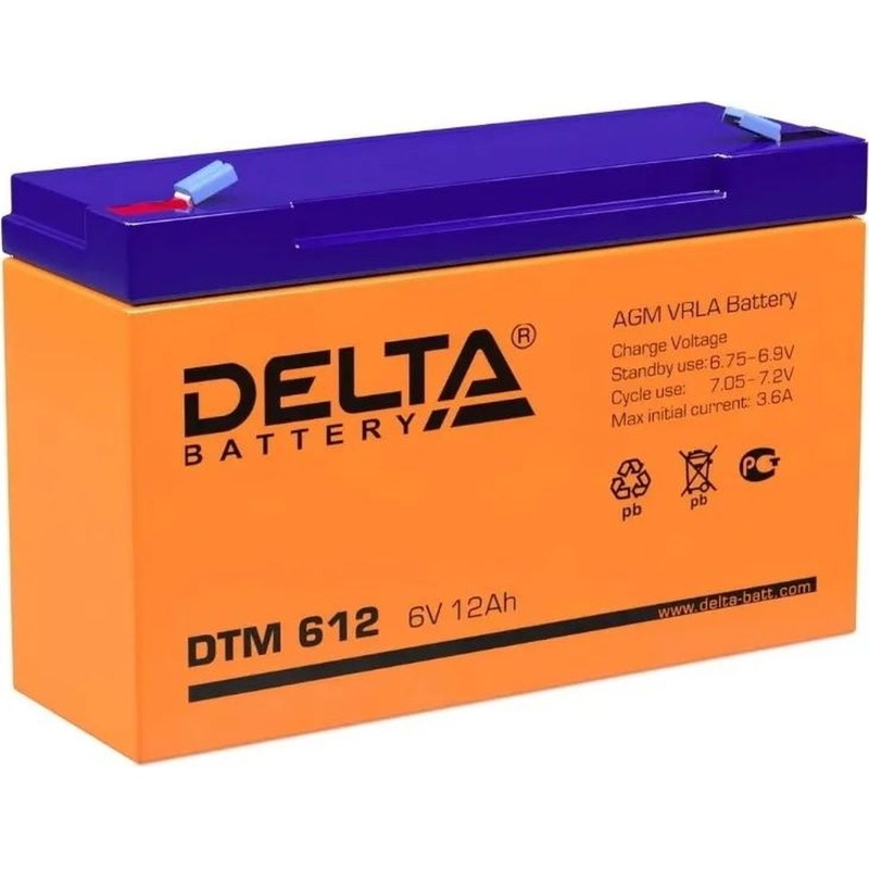 Изображение товара Батарея для ИБП Delta DTM 612 6 В 1.2 Ач герметичная AGM технология