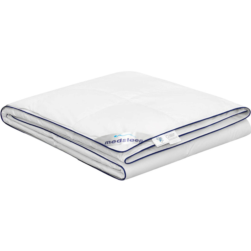Изображение товара Пуховое одеяло евро макси Medsleep Mayura 220х240 см стёганое с кантом белое