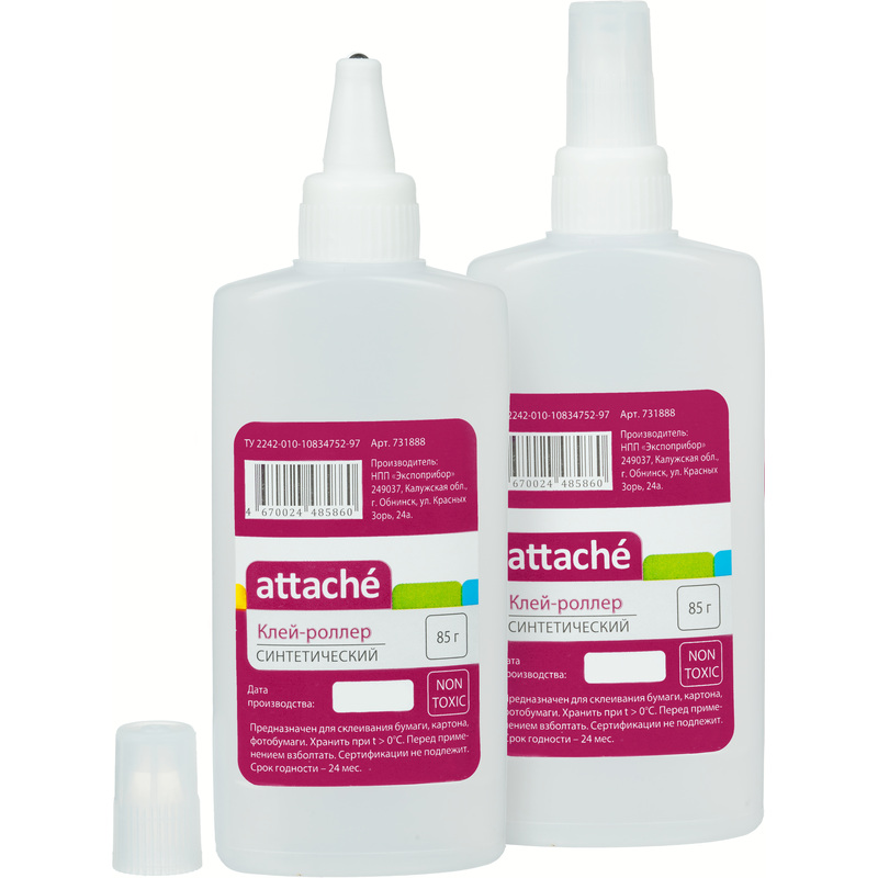 Изображение товара Канцелярский жидкий клей Attache 85 мл с роллером для бумаги и картона