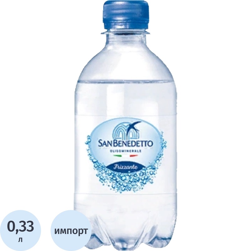 Изображение товара Вода минеральная San Benedetto столовая газированная 0.33 л Италия