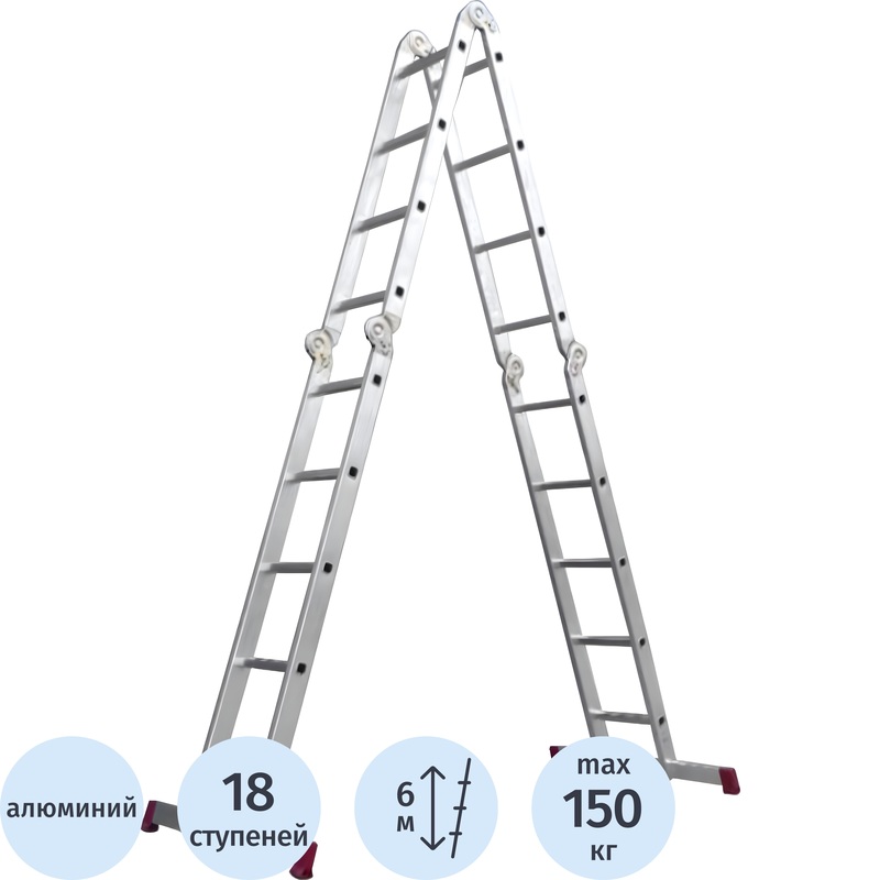 Изображение товара Лестница трансформер Krause Corda алюминиевая 4x18 ступеней профессиональная